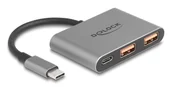 Huby USB - DeLOCK 64337 huby i koncentratory USB 3.2 Gen 2 (3.1 Gen 2) Type-C 10000 Mbit/s Szary 64337 - miniaturka - grafika 1
