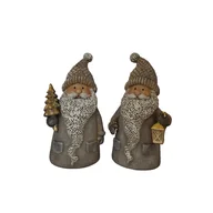 Ozdoby bożonarodzeniowe - Figurka ceramiczna mikołaj 9 x 6,7 x 16,5 cm beżowa - miniaturka - grafika 1