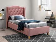 Łóżka - Signal ASPEN VELVET 90x200 łóżko tapicerowane - antyczny róż bluvel 52 / nogi dąb - miniaturka - grafika 1