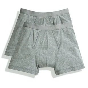 Bokserki Classic Boxer 2-PACK Fruit Of The Loom - Light Grey Marl S - Majtki męskie - miniaturka - grafika 1