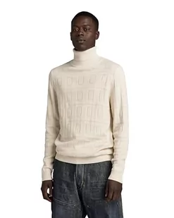 G-STAR RAW Męska bluza z dzianiny Table Structure Turtle Knit, beżowy (Eggnog D23934-d167-g076), XL - Bluzy męskie - miniaturka - grafika 1