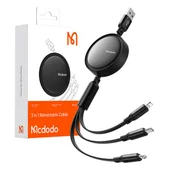 Kable - Kabel 3w1 USB do USB-C / Lightning / Micro USB, Mcdodo CA-7256, 3.5A, 1.2m (czarny) - miniaturka - grafika 1