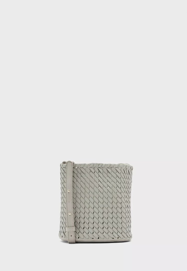 Ella Torebka Damska Pleciona Mała Szara Pju