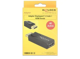Delock Adapter DisplayPort 1.2->HDMI aktywny 4K Czarny (65573) - Kable komputerowe i do monitorów - miniaturka - grafika 2