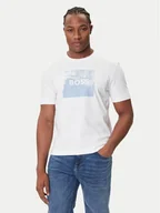 Koszulki męskie - BOSS T-Shirt Te_Wheel 50546381 Biały Regular Fit - miniaturka - grafika 1