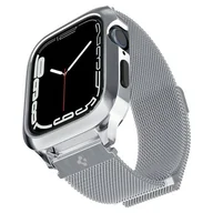 Akcesoria do smartwatchy - Spigen Etui z paskiem Metal Fit Pro do Apple Watch 8/7 45mm / SE2/6/SE/5/4 44mm, srebrne - miniaturka - grafika 1