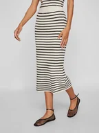 Spódnice - Vila Spódnica dzianinowa w kolorze kremowo-czarnym - miniaturka - grafika 1