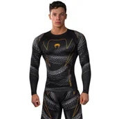 Kimona, stroje i obuwie - Venum Rashguard Long Sleeve Długi Rękaw Matupa Black/Grey/Gold - miniaturka - grafika 1