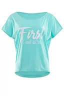 Koszulki i topy damskie - WINSHAPE T-shirt damski, miętowo-biały, S - miniaturka - grafika 1