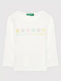 Bluzy dla chłopców - Benetton United Colors Of Bluzka 3I9WC15BX Biały Regular Fit - grafika 1