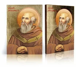 Ikona religijna Święty Grzegorz II - Ikony i obrazy sakralne - miniaturka - grafika 1