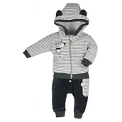 Dresy i komplety dla chłopców - Dres chłopięcy Friend w paski, szara bluza z suwakiem i kapturem Koala Baby 80 - miniaturka - grafika 1