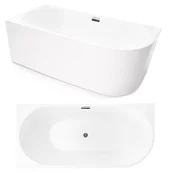 Wanny - CORCIANO Wanna wolnostojąca RÓŻNE KOLORY przyścienna NAROŻNA CRETE LEWA 170 x 80 cm biała system przelewowy - miniaturka - grafika 1
