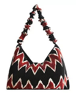 Desigual Womens BOLS_ZIGZAG PLEATED IDOME Shoulder Bag, Black, One Size - Torebki damskie - miniaturka - grafika 1