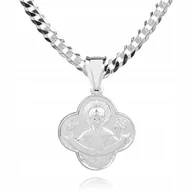 Biżuteria dla dzieci - Srebrny łańcuszek + medalik prawosławny 55cm P2M47 - miniaturka - grafika 1