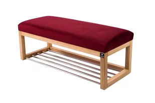 Ławka na buty LPG-4 125cm EMRAWOOD drewno lite kolor naturalny siedzisko gładkie kolor bordowy - Ławki do przedpokoju Ławka na buty LPG-4 125cm EMRAWOOD drewno lite kolor naturalny siedzisko gładkie kolor bordowy - Ławki do przedpokoju - miniaturka - grafika 1