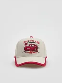 Czapki damskie - Reserved - Czapka z daszkiem Auta - złamana biel - miniaturka - grafika 1