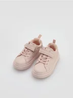 Buty dla dziewczynek - Reserved - Sneakersy z imitacji skóry - pastelowy róż - miniaturka - grafika 1