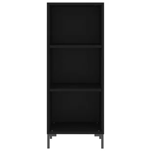 Szafka, czarna, 34,5x32,5x90 cm, materiał drewnopochodny Lumarko! - Szafki do salonu - miniaturka - grafika 5