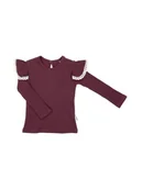 Bluzki dla dziewczynek - Dziewczęca bluzka bawełna dł.rękaw bordowe Nicol - miniaturka - grafika 1