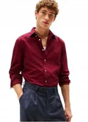 Koszule damskie - Tommy Hilfiger Bordowa Koszula Casual Bawełniana z Logo M Kwa - miniaturka - grafika 1