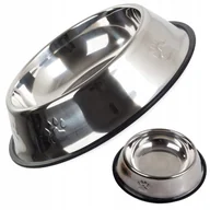 Miski dla psów - Miska Metalowa Dla Psa Kota Srebrna Na Gumie 1,3L - miniaturka - grafika 1