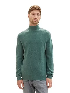 Swetry męskie - TOM TAILOR sweter męski, 32619 – zielony (Green Dust Melange), XL - grafika 1