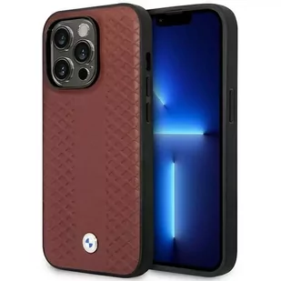 Etui na telefon BMW BMHMP14L22RFGR do Apple iPhone 14 Pro 6,1" burgundowy/burgundy Leather Diamond Pattern MagSafe - Etui i futerały do telefonów - miniaturka - grafika 1