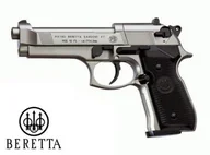 Wiatrówki pistolety - Profesjonalna Wiatrówka - Beretta 92FS Nikiel Full Metal na Śruty Diabolo 4,5mm (napęd Co2/12g.). - miniaturka - grafika 1