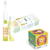 Szczoteczki do zębów dla dzieci - VITAMMY SMILE lew + DODO Memo lew Zestaw prezentowy szczoteczka soniczna do zębów dla dzieci i gra obrazkowa - miniaturka - grafika 1
