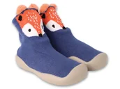 Buty dla dziewczynek - Befado NIECHODKI niemowlęce granatowe liski 18 rozmiar - miniaturka - grafika 1