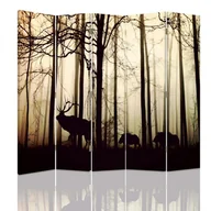 Parawany - Parawan dwustronny FEEBY, Jeleń w Lesie Mgła brązowy 180x170 - miniaturka - grafika 1