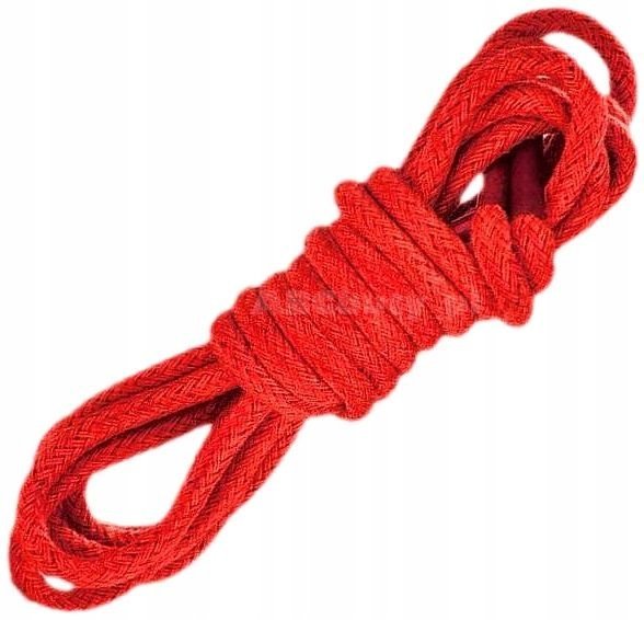 Sznurówki CZERWONE Sznurowadła 100 cm GRUBE OKRĄGŁE 5 mm BAWEŁNIANE G9-41