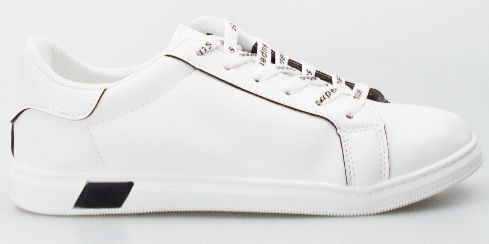 Estetino Tenisówki białe z czarnym motywem-37