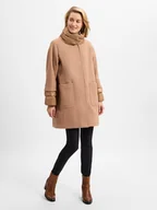 Płaszcze damskie - GEOX Płaszcz damski Kobiety Sztuczne włókno brązowy jednolity, 34 - miniaturka - grafika 1