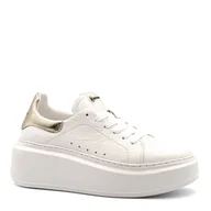 Sneakersy damskie - Białe sznurowane sneakersy 237G - Neścior - miniaturka - grafika 1