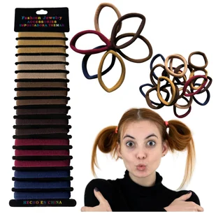 Gumki frotki do włosów bez łączeń elastyczne wygodne ozdobne zestaw 18 szt - Ozdoby do włosów - miniaturka - grafika 1