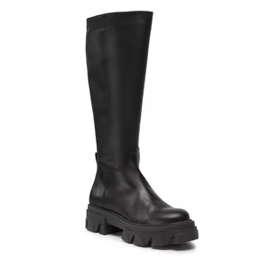 Kozaki STEVE MADDEN - Mana SM11002143-03001-017 Black Leather - Kozaki damskie - miniaturka - grafika 1