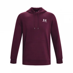 Męska bluza dresowa nierozpinana z kapturem Under Armour UA Essential Fleece Crew - bordowa - UNDER ARMOUR - Bluzy sportowe męskie - miniaturka - grafika 1