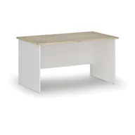 Biurka - Biurko proste PRIMO WHITE, 1400 x 800 mm, biały/dąb naturalny - miniaturka - grafika 1