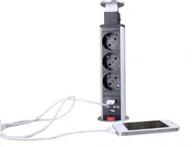 Przewody elektryczne - Przedłużacz teleskopowy 3-gniazdkowy z USB 503-2UC - miniaturka - grafika 1