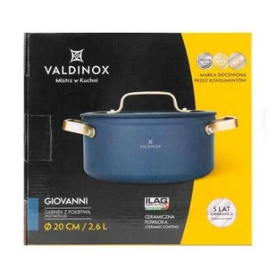 Garnek aluminiowy Giovanni z porywą szklaną 20 cm 2,6 l Valdinox - Garnki - miniaturka - grafika 1