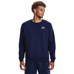 Męska bluza dresowa nierozpinana bez kaptura Under Armour UA Essential Fleece Crew - granatowa - UNDER ARMOUR - Bluzy sportowe męskie - miniaturka - grafika 1