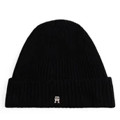 Czapki damskie - Czapka Tommy Hilfiger Th Cashmere AW0AW17772 Czarny - miniaturka - grafika 1
