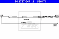 Linki hamulca postojowego - ATE LINKA HAMULCA 24.3727-0471.2 MERCEDES SPRINTER 5-T 516 CDI 4X4 11 - miniaturka - grafika 1