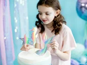Urodziny dziecka - PartyDeco Dekoracja na tort "Syrenka", opalizujący, 18 - 24,5 cm, 3 szt KPT47-017 - miniaturka - grafika 1