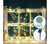 Lampy ogrodowe - Aigostar - LED Łańcuch solarny 50xLED/7m IP65 ciepła biel eukaliptus - miniaturka - grafika 1