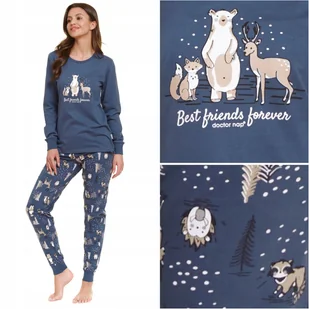 Piżama damska bawełniana DOCTOR NAP 4340 DEEP BLUE XXL - Piżamy damskie - miniaturka - grafika 1