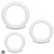 Ozdoby bożonarodzeniowe - Zestaw 3 ringów styropianowych 10 x 16 x 24 cm białe - miniaturka - grafika 1
