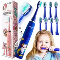 Szczoteczki do zębów dla dzieci - Szczoteczka Soniczna Dla Dzieci Elektryczna Do Zębów Miś Misiu + 8 Końcówek Teeth-1 Granatowa - miniaturka - grafika 1